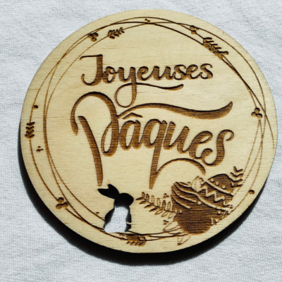 🐰 Dessous de verre en bois – Joyeuses Pâques
