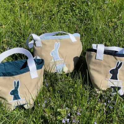 Sac en coton avec broderie personnalisée – Modèle lapin