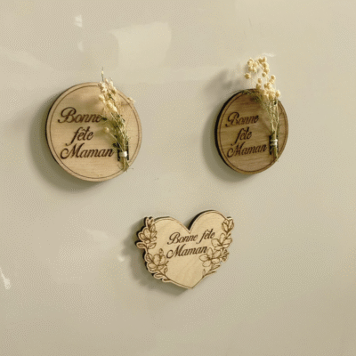 Magnets bois gravés – Edition fête des Mères